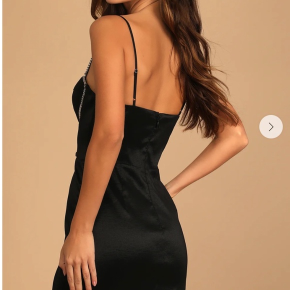 Lulu's Black Rhinestone Mini Dress - Picture 3 of 11